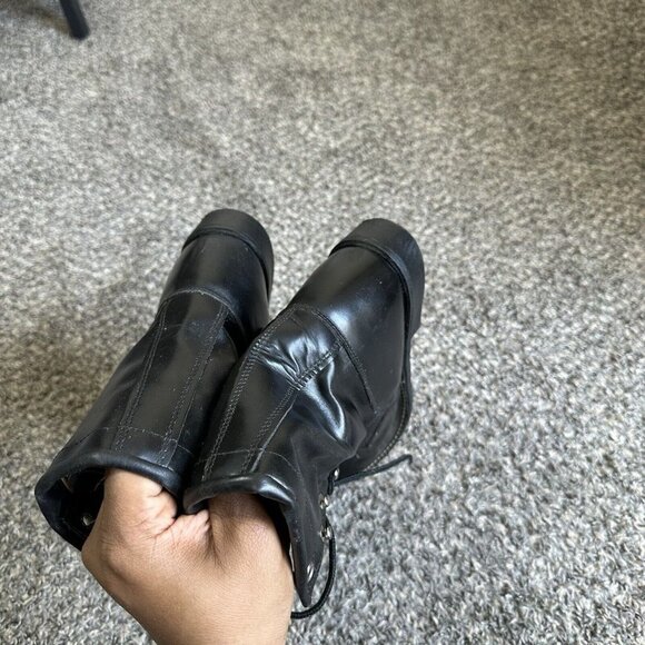 Vintage TEXAS ALL AMERICAN Made Kiltie Roper Boots Black Leather Womens 6 New - Picture 5 of 7